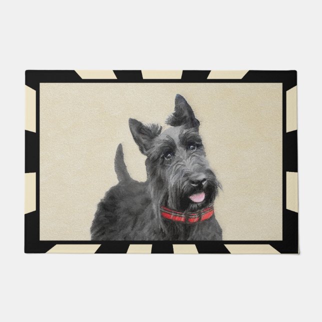Schottische Terrier-Malerei - niedliche Fußmatte (Vorderseite)