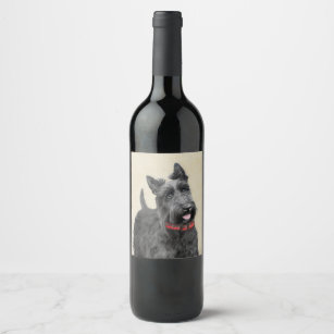 Schottische Terrier-Malerei - niedliche Weinetikett