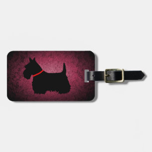 Schottische Terrier, schwarze Silhouette, Granitro Gepäckanhänger