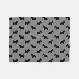 Schottische Terrier Scottie-Hund Silhouetten Muste Fleecedecke