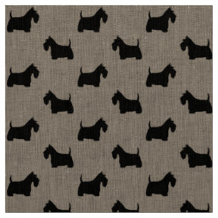 Schottische Terrier-Silhouetten   Schwarze Scottie Stoff