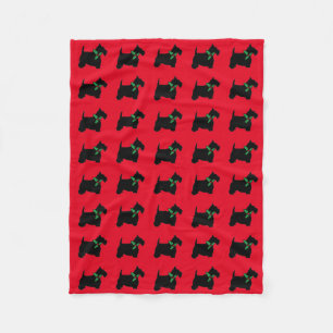 Schottische Terrier und Stechpalme Fleecedecke