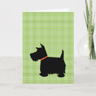 Schottische TerrierhundeSilhouette-Grußkarte Karte