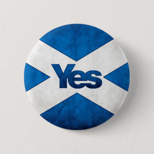 Schottische Unabhängigkeit - Saltire ja Abzeichen Button