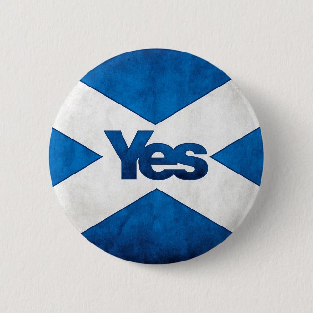 Schottische Unabhängigkeit - Saltire ja Abzeichen Button (Vorderseite)