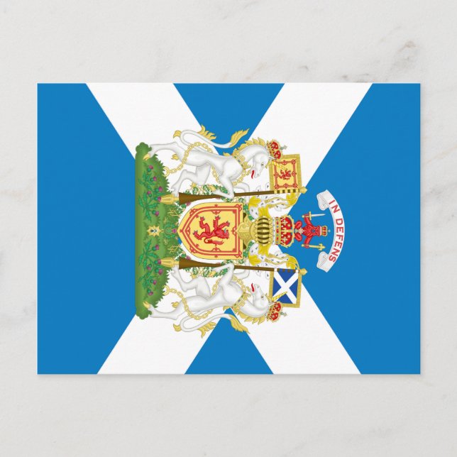 Schottische Wappen und Flagge Postkarte (Vorderseite)