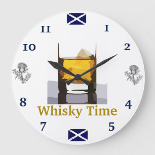 Schottische Whisky-Wanduhr Große Wanduhr