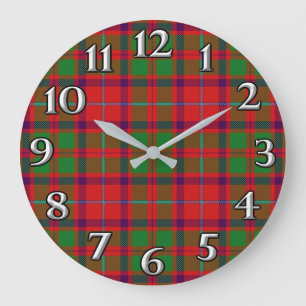 Schottische Zeit betont Clan-ShawTartan Große Wanduhr