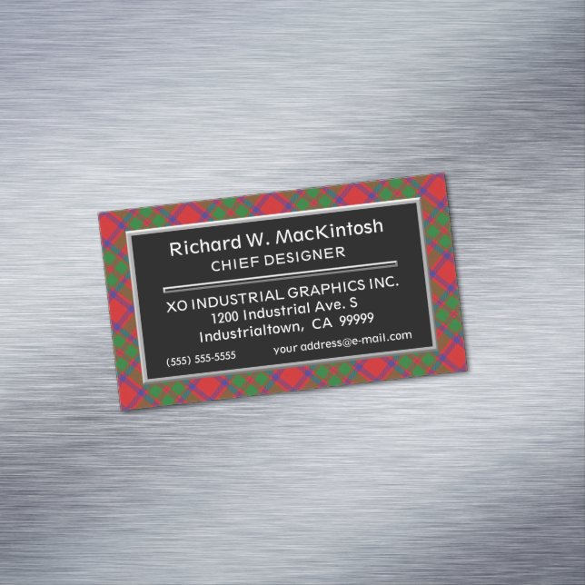 Schottischer Akzent-ClanMacKintoshTartan Magnetische Visitenkarte (Beispiel)