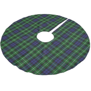 Schottischer blaues GrünTartan Clan-Graham Polyester Weihnachtsbaumdecke