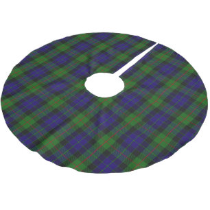 Schottischer blaues GrünTartan Clan-Gunn Polyester Weihnachtsbaumdecke