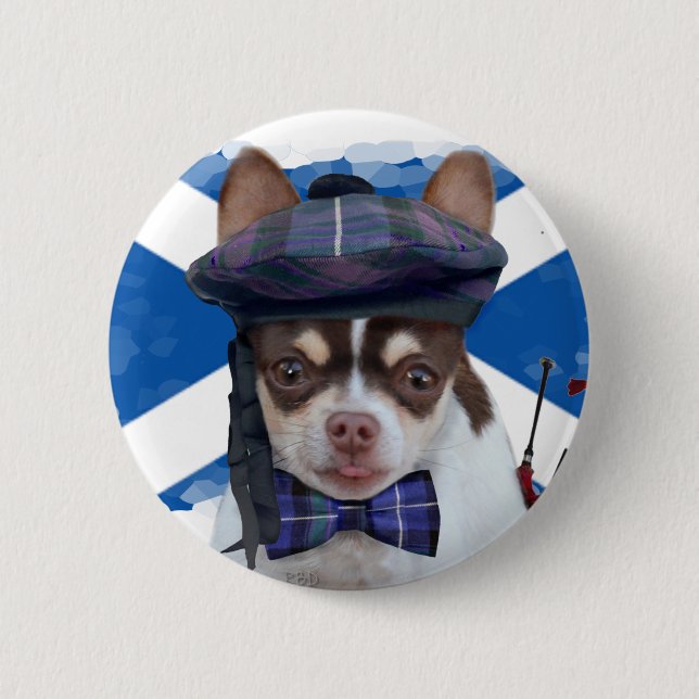 Schottischer Chihuahuahundeknopf Button (Vorderseite)