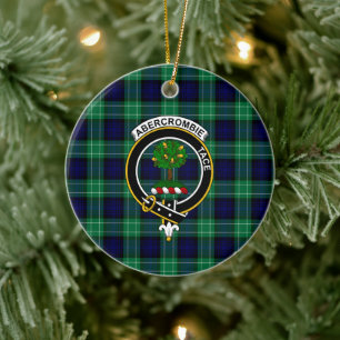 Schottischer Clan Abercrombie Jagd Tartan und Wapp Keramik Ornament