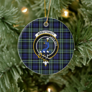 Schottischer Clan Arbuthnot Tartan und Wappen Keramik Ornament