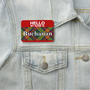Schottischer Clan-BuchananTartan kariert Namensschild