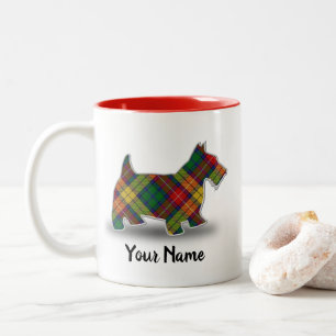 Schottischer Clan-BuchananTartanScottish Terrier Zweifarbige Tasse