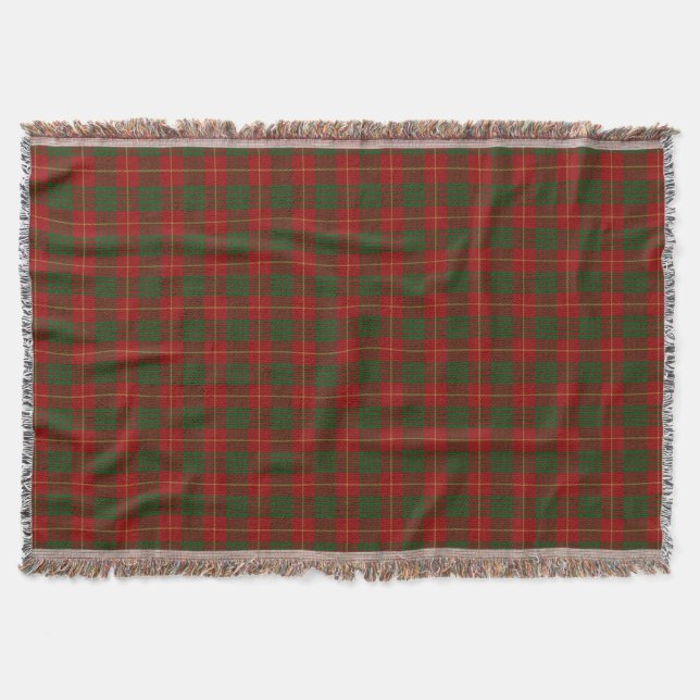 Schottischer Clan Cameron roter und grüner Tartan Decke (Vorderseite)