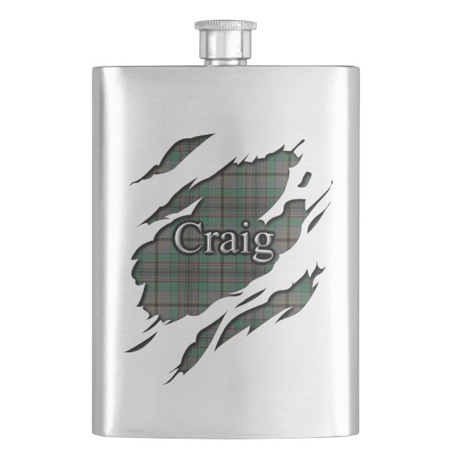 Schottischer Clan-CraigTartan Flachmann (Vorderseite)