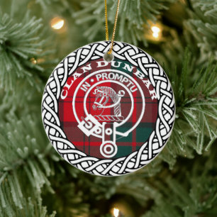 Schottischer Clan Dunbar Tartan und Wappen Keramik Ornament