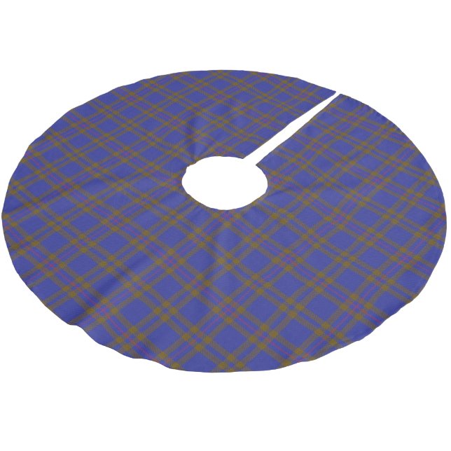 Schottischer Clan-Eliot Elliott Tartan Polyester Weihnachtsbaumdecke (Schrägansicht)