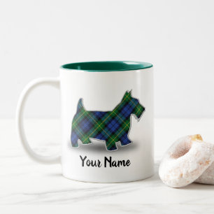 Schottischer Clan Gordon Tartan Scottish Terrier Zweifarbige Tasse
