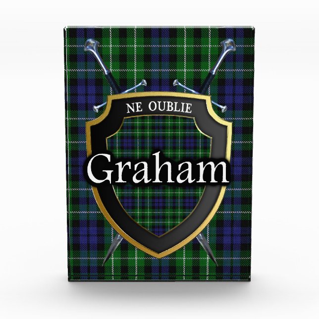 Schottischer Clan-GrahamTartan Fotoblock (Vorderseite)