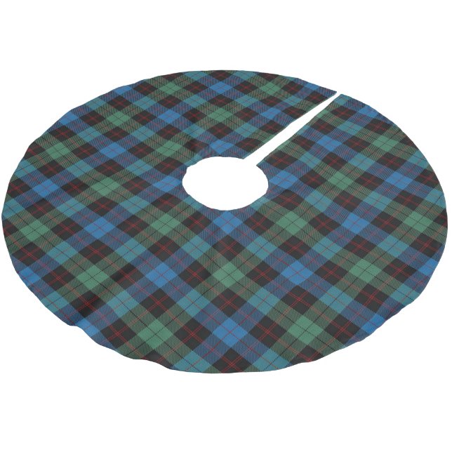 Schottischer Clan Guthrie blaues Polyester Weihnachtsbaumdecke (Schrägansicht)