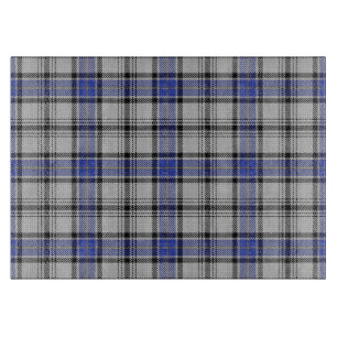 Schottischer Clan Hannay blauer u. weißer Tartan Schneidebrett