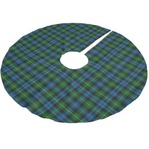 Schottischer Clan Lamont blaues GrünTartan Polyester Weihnachtsbaumdecke
