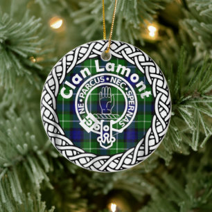 Schottischer Clan Lamont Tartan und Wappen Keramik Ornament