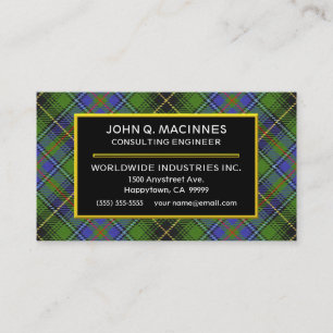 Schottischer Clan MacInnes Tartan kariert Visitenkarte