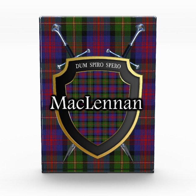 Schottischer Clan MacLennan Tartan Fotoblock (Vorderseite)