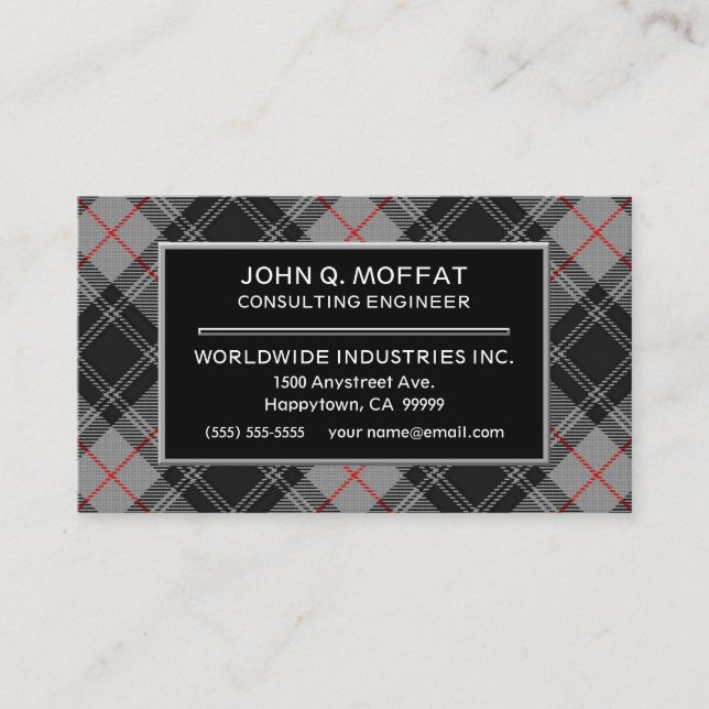 Schottischer Clan Moffat Tartan kariert Visitenkarte (Vorderseite)