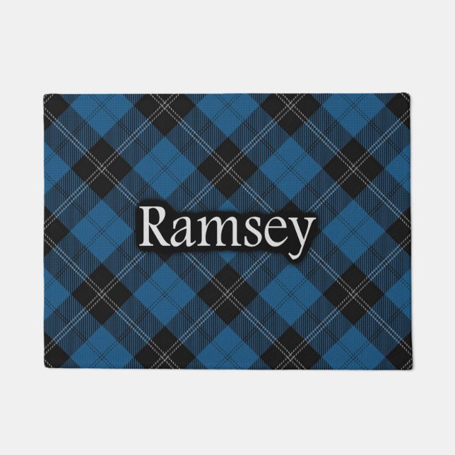 Schottischer Clan Ramsay Ramsey blauer JagdTartan Fußmatte (Vorderseite)