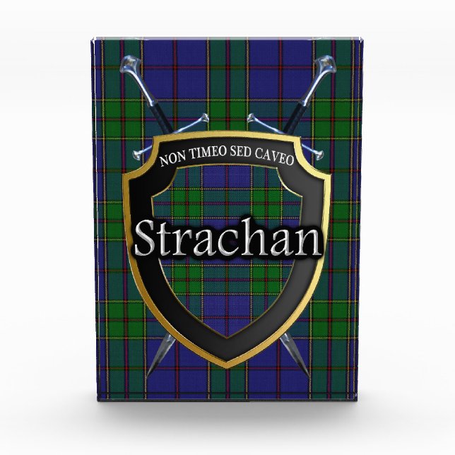 Schottischer Clan Strachan Tartan Fotoblock (Vorderseite)