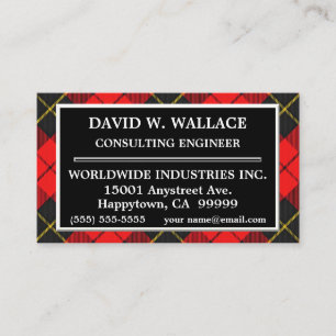 Schottischer Clan Wallace Tartan Plaid Visitenkarte