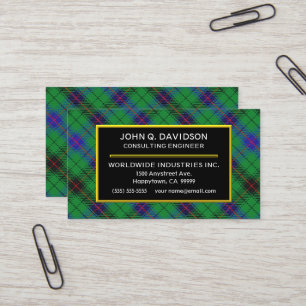 Schottischer ClanDavidsonTartan kariert Visitenkarte