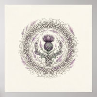 Schottischer Distel-Keltischer Knoten-Lavendel-Pla