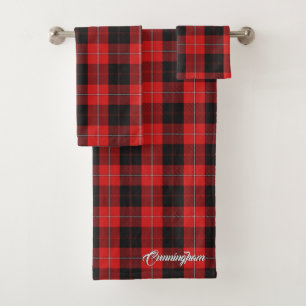Schottischer Flair-Clan Cunningham Tartan kariert Badhandtuch Set