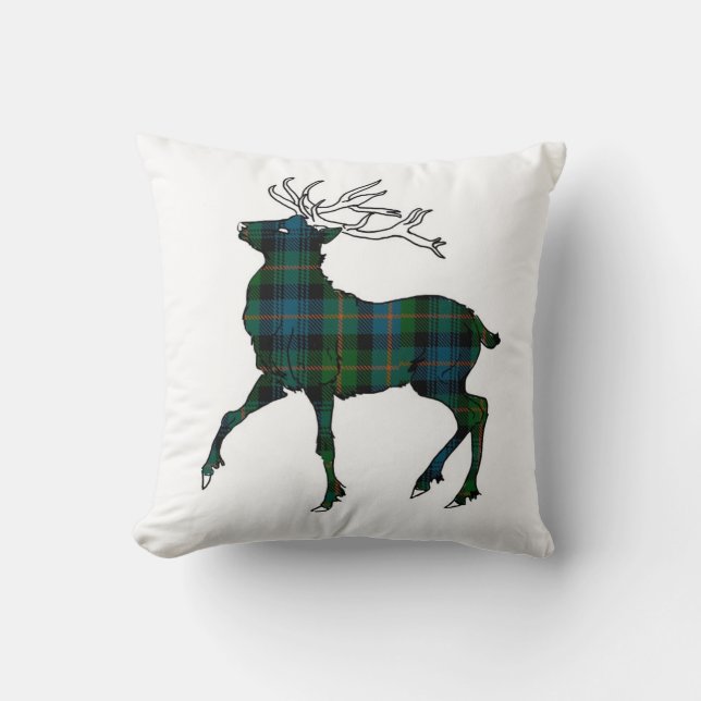 Schottischer (Glenalmond) Tartan-Hirsch-Wurf Kissen (Vorderseite)