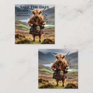 Schottischer Highland-Cow-Bagpiper, Begleitkarte