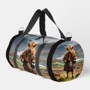 Schottischer Highland-Cow-Bagpiper,  Duffle Bag