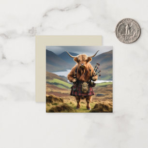 Schottischer Highland-Cow-Bagpiper, Mitteilungskarte