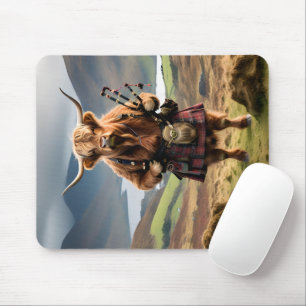 Schottischer Highland-Cow-Bagpiper, Mousepad