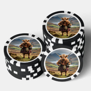 Schottischer Highland-Cow-Bagpiper, Pokerchips