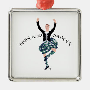 Schottischer Highland-Tänzer - Fling Silbernes Ornament