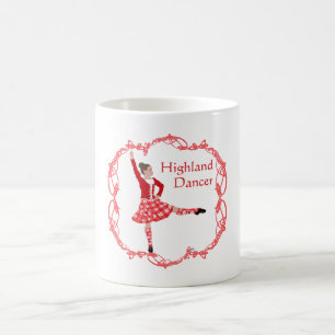 Schottischer Highland-Tänzer keltisches Knotwerk R Kaffeetasse