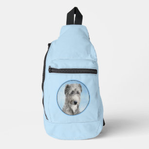 Schottischer Hirschhund-Malerei Grau Originale Hun Crossbody Bag