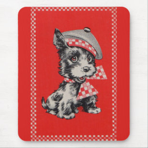 Schottischer Hund in Rot Mousepad