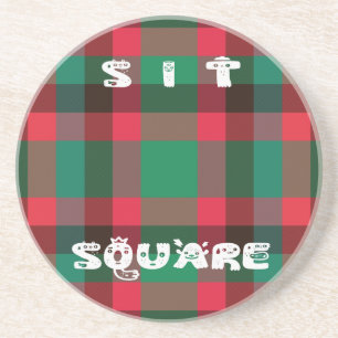 Schottischer königlicher karierter Tartan mit Text Untersetzer